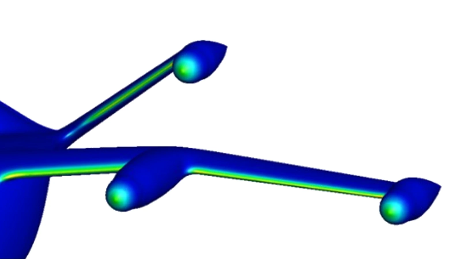 Coleta de água na asa e nas sondas de um eVTOL, CFD 3D
