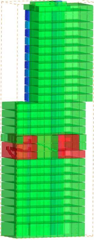 Building model for a smoke and heat study