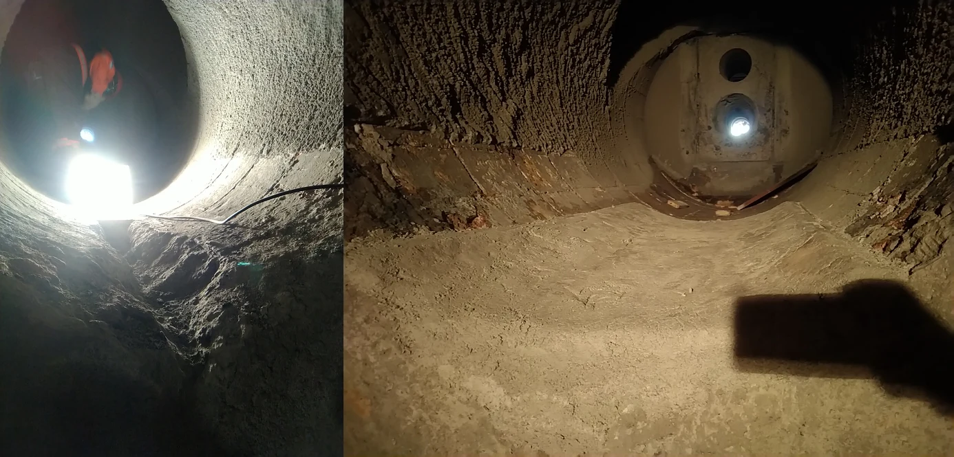 Fotos da câmara de combustão do forno na campanha de campo