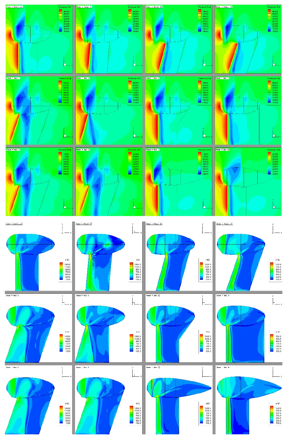 Formas de um detector de gelo: pressão e transferência de calor